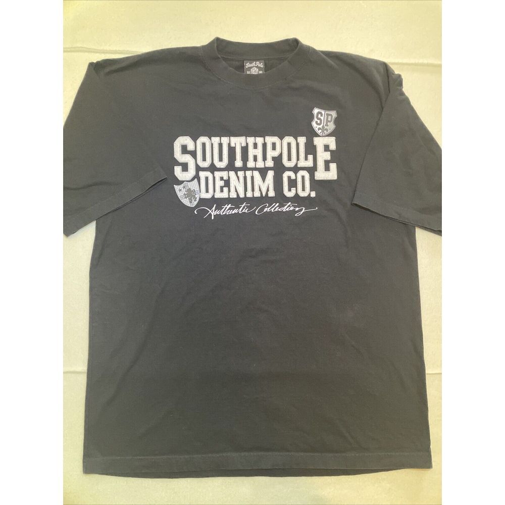 Vintage South Pole T-shirt‎ Men's Size XL Sewn Black 90's Y2K Hip Hop Streetwear